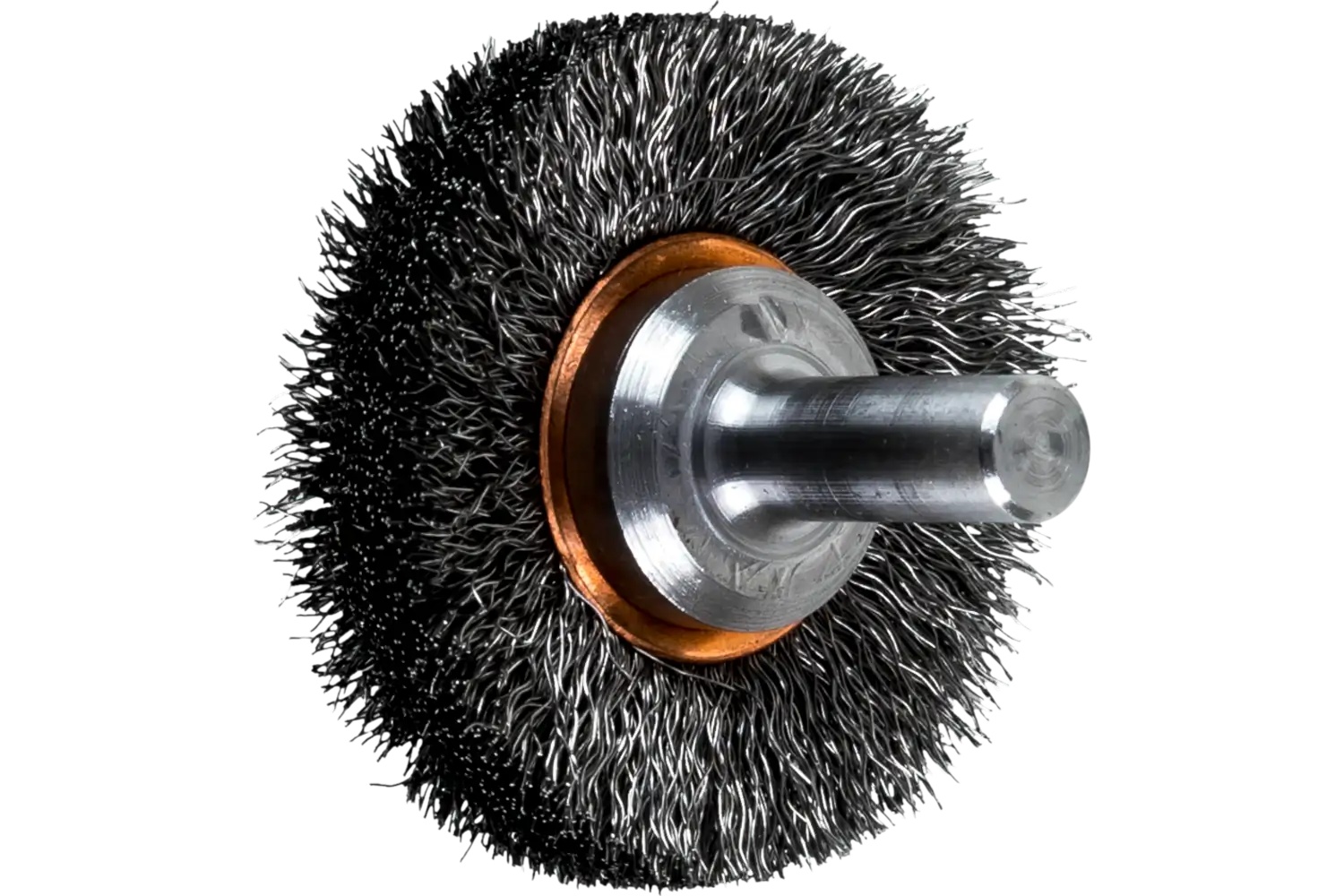 Picture of Pferd Crimped Wire Wheel Brush 1-1/2" Dia. .006 Carbon Steel 1/4" Shank